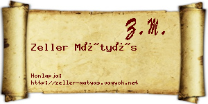 Zeller Mátyás névjegykártya