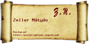 Zeller Mátyás névjegykártya