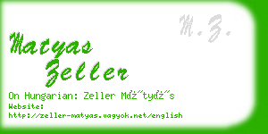 matyas zeller business card